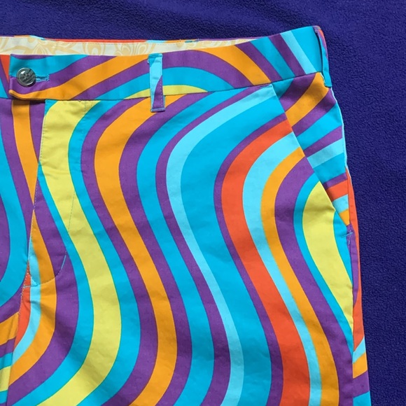 Men’s Loudmouth golf shorts multicolored wavy Torrey Lines men’s size 42 Groovy! - Picture 8 of 16